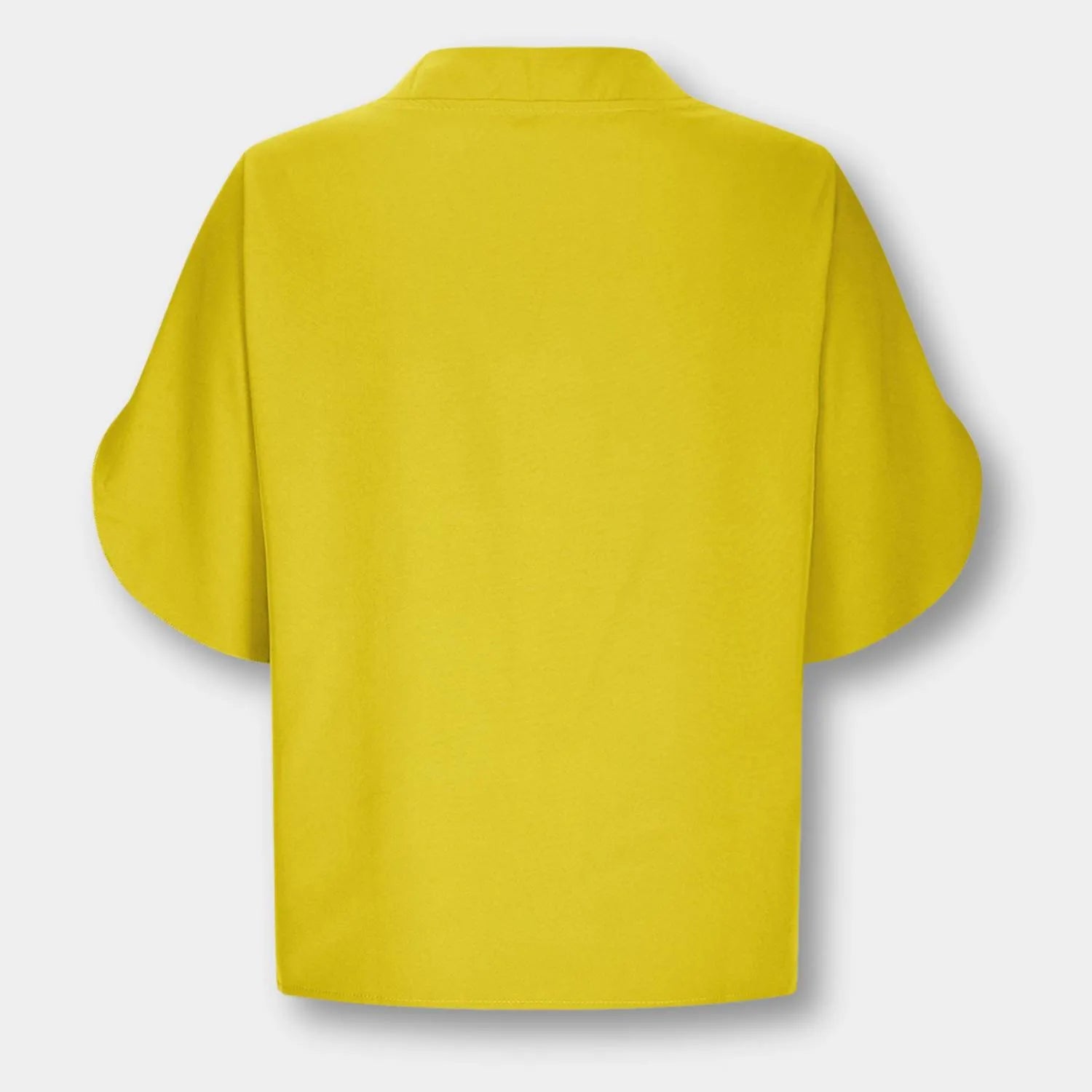 Chic Lightweight Split Sleeve Blouse for Women with V-Neckline | Aisha-Yellow