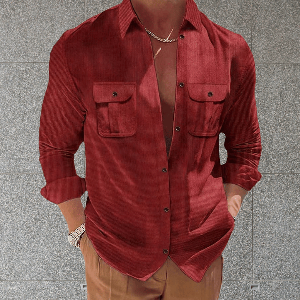 Men's Casual Corduroy Shirt | Soft and Stylish with Chest Pockets | Christiaan-Lanuvo