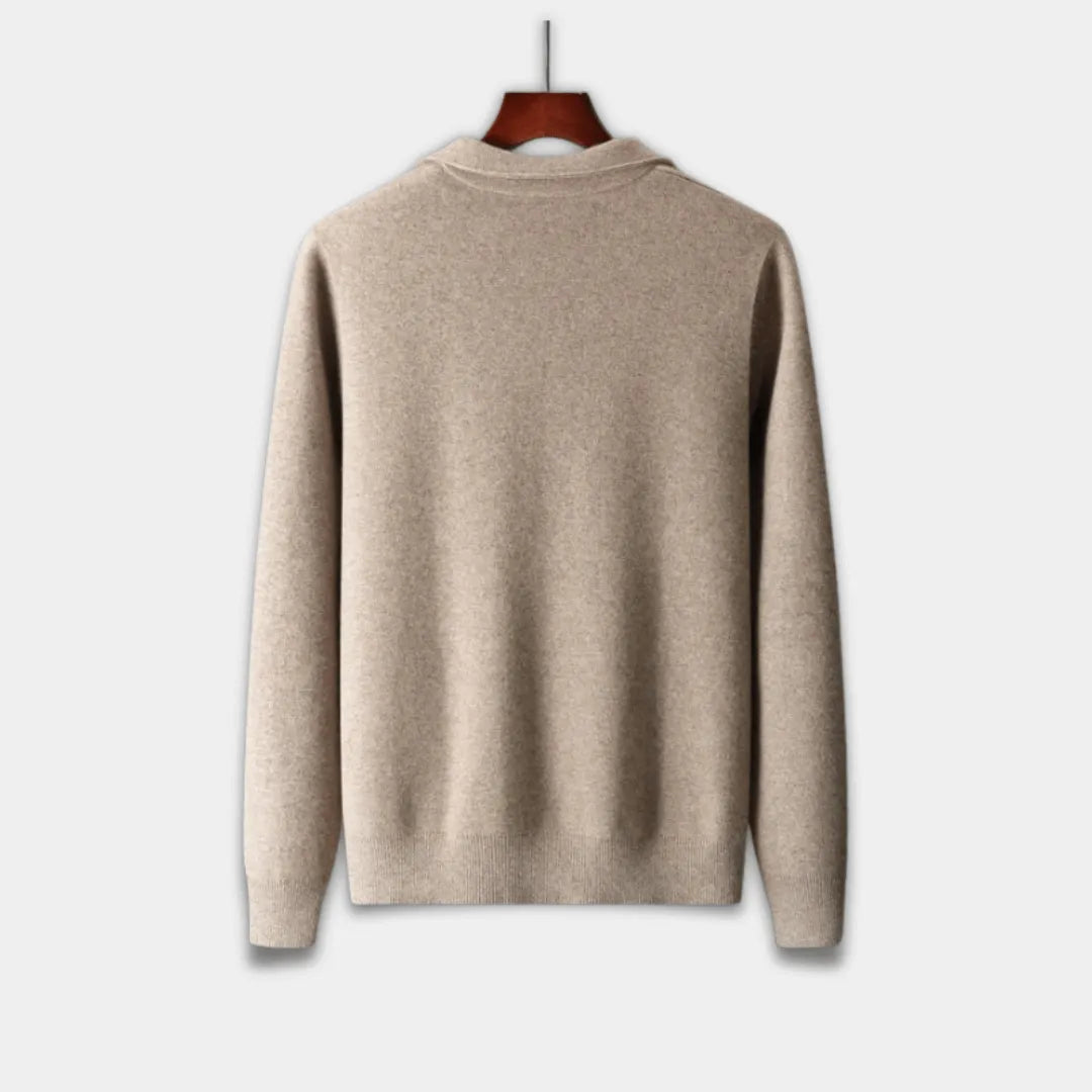 Men’s Full-Zip Vest with Regular Fit and Ribbed Hem-Beige