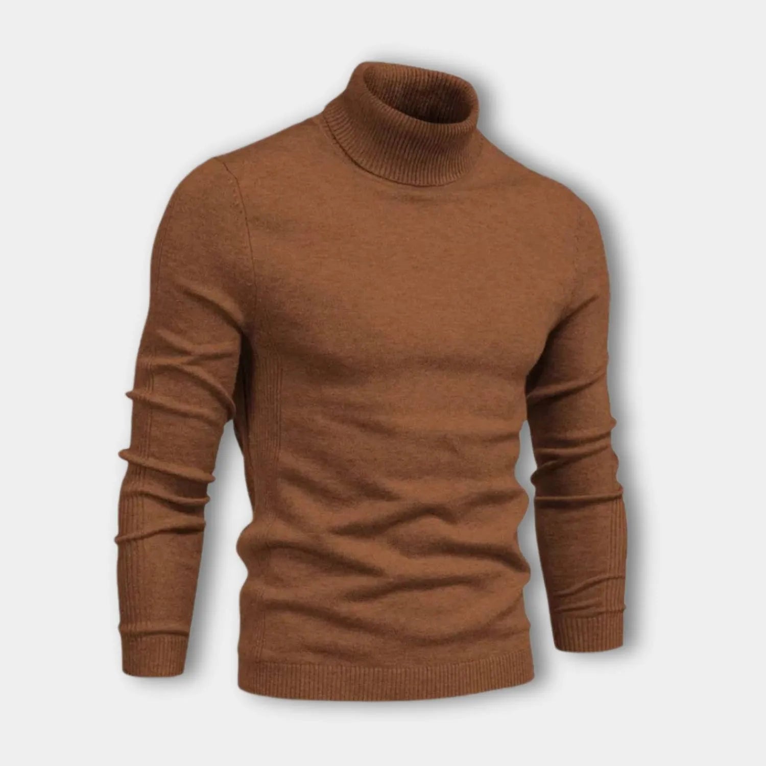 Men’s Slim-Fit Roll-Neck Jumper with Ribbed Cuffs | Leonil-Lanuvo
