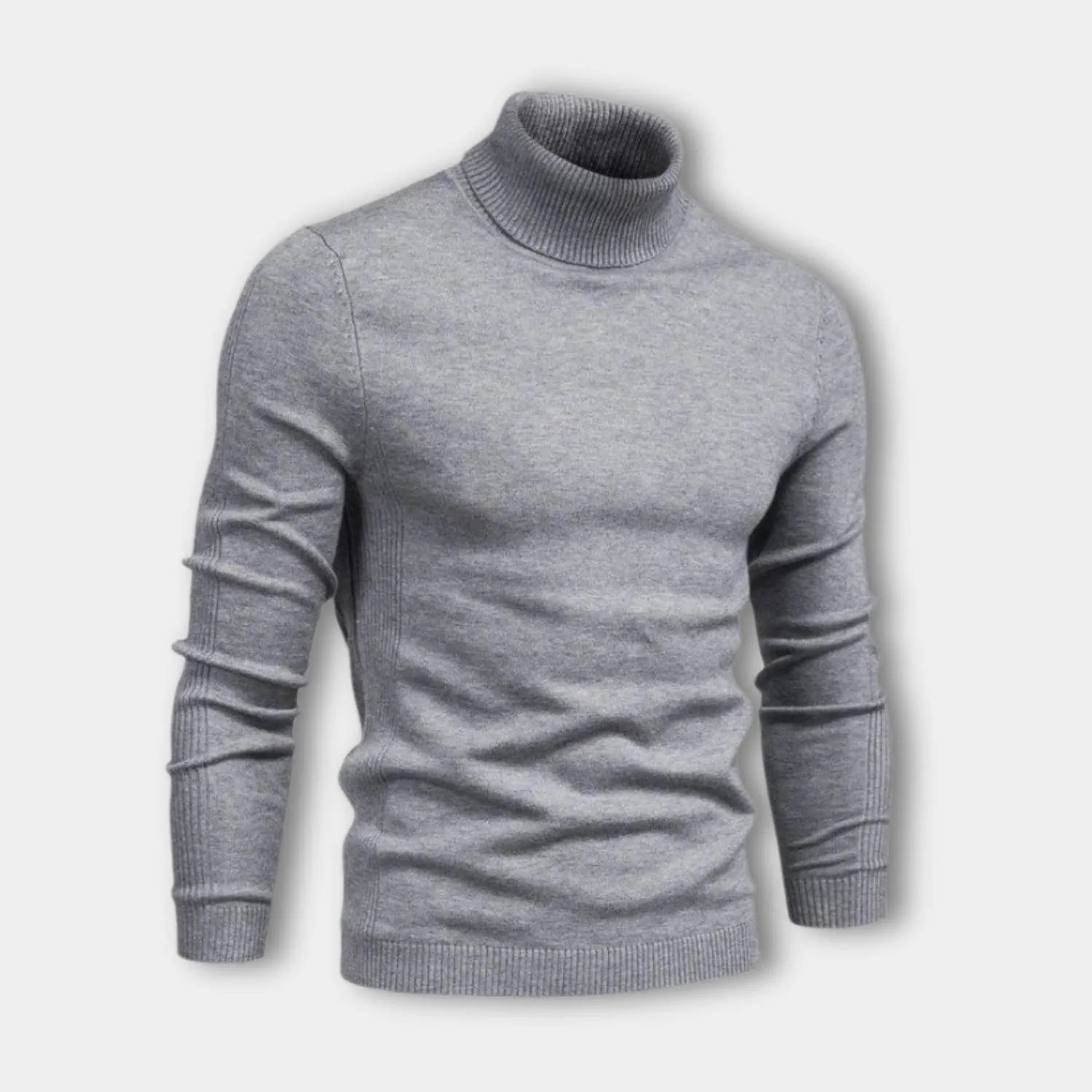 Men’s Slim-Fit Roll-Neck Jumper with Ribbed Cuffs | Leonil-Lanuvo