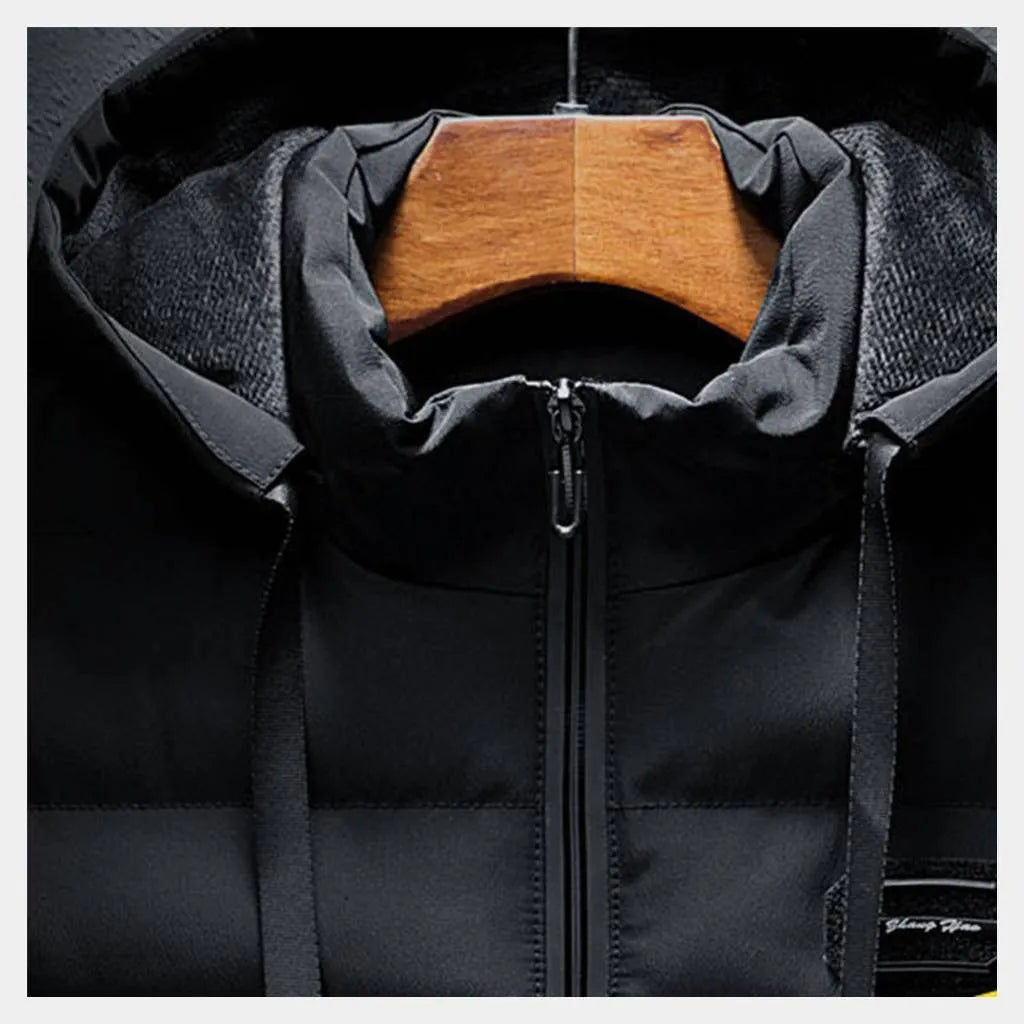 Men’s Water-Resistant Bodywarmer Vest with Hood and Thermal Lining-