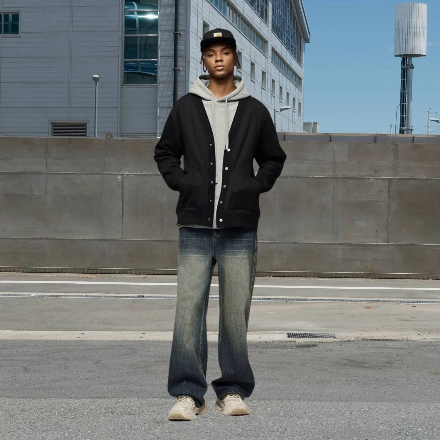 Vintage-Inspired Baggy Denim Jeans for Men with Faded Wash | Eduard-