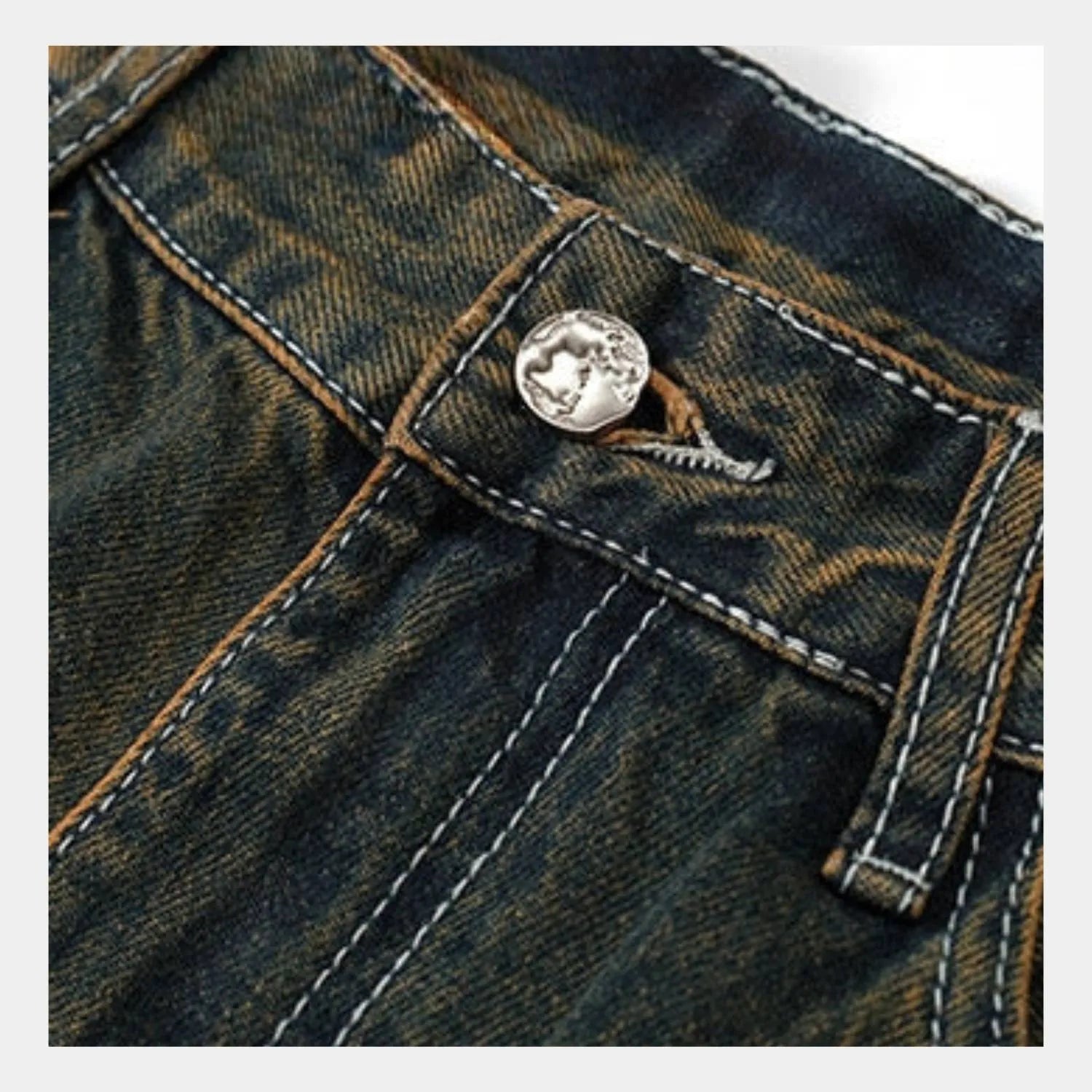 Vintage-Inspired Baggy Denim Jeans for Men with Faded Wash | Eduard-