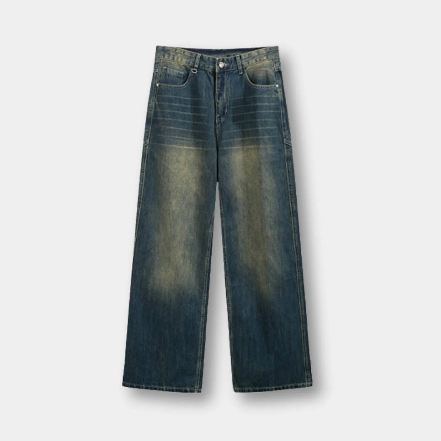 Vintage-Inspired Baggy Denim Jeans for Men with Faded Wash | Eduard-S