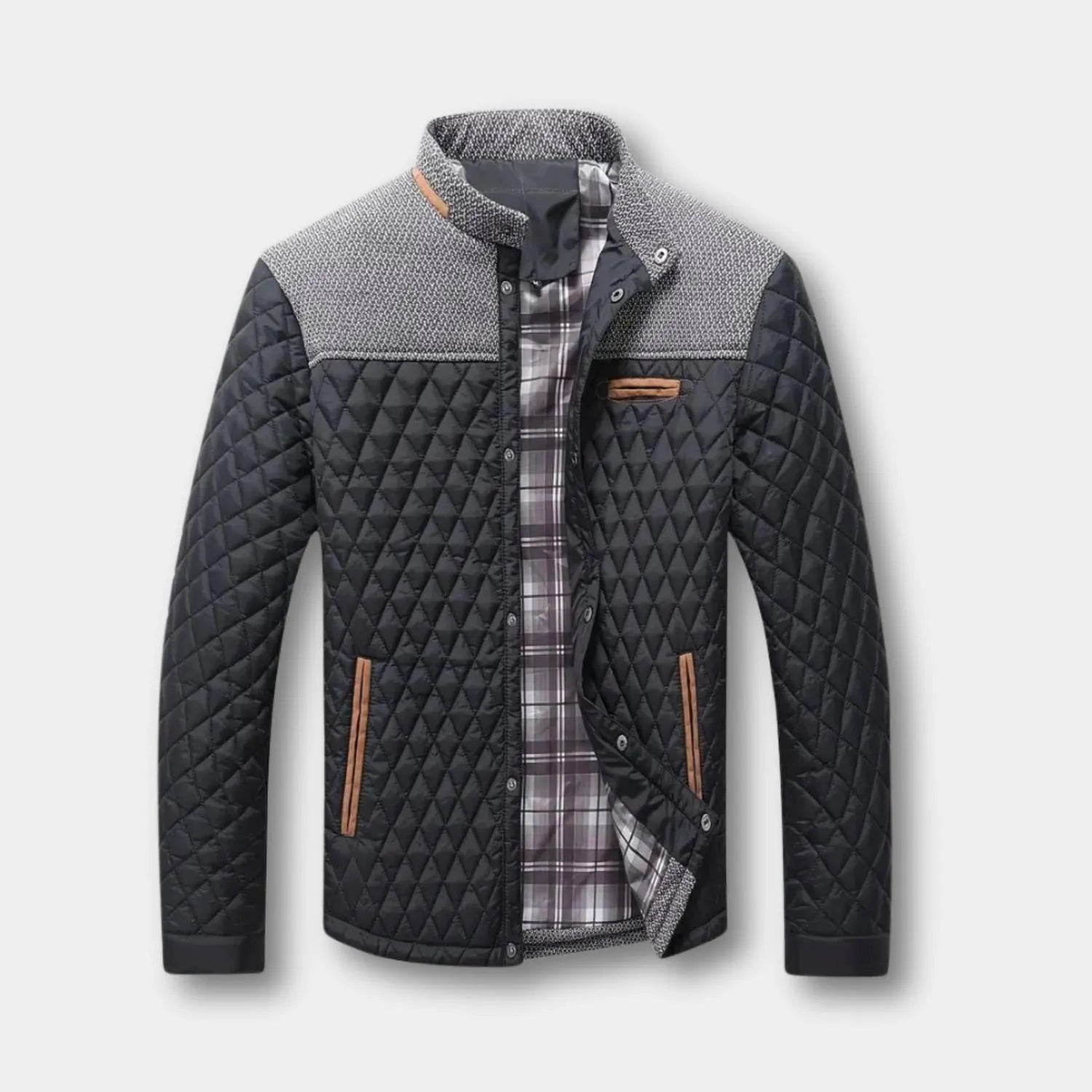 Warm Padded Men's Jacket with Snap Button Closure | Winter Jacket for Men - Bonjovi-Lanuvo