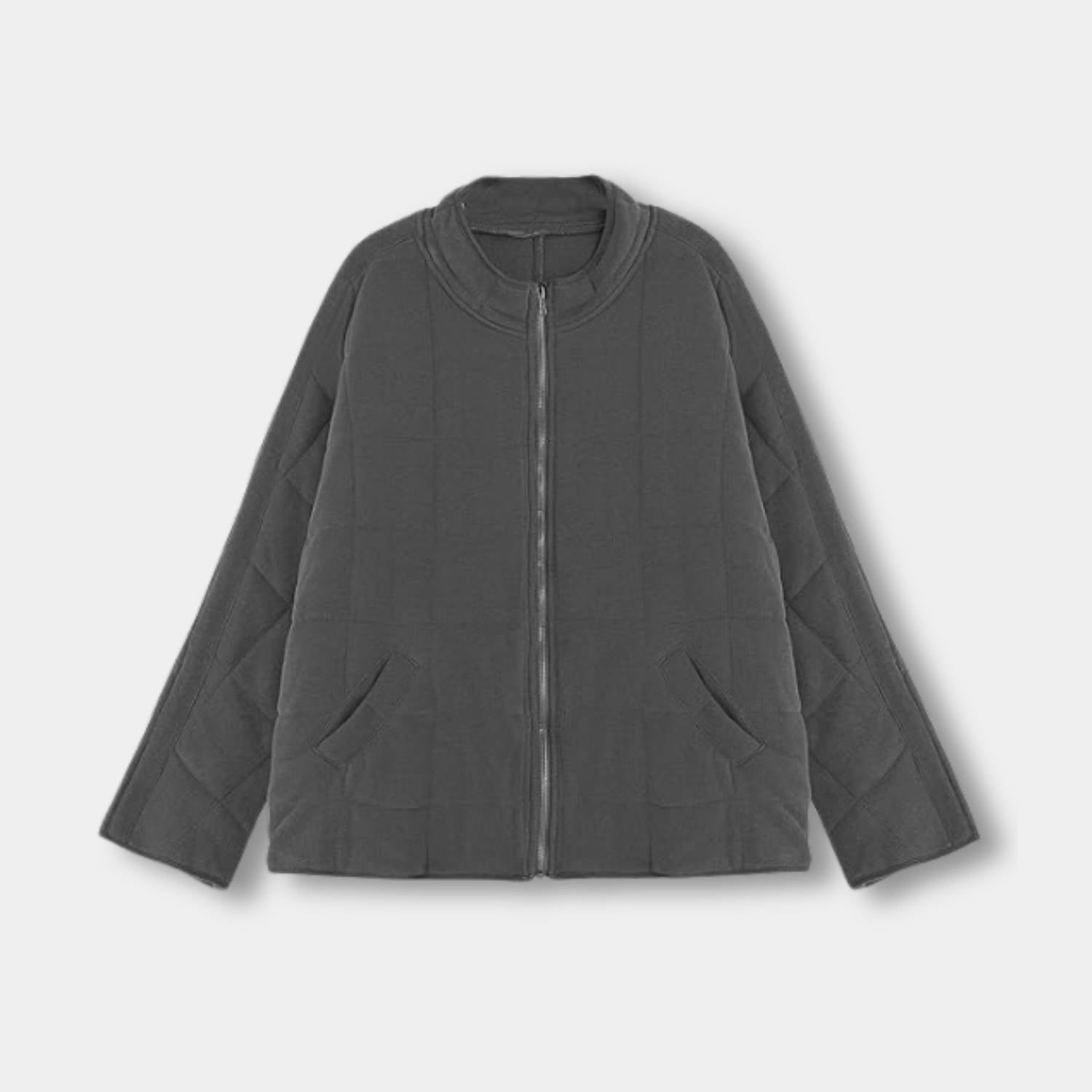 Cozy Oversized Quilted Jacket for Women with Zip-up Design | Chantal-Lanuvo