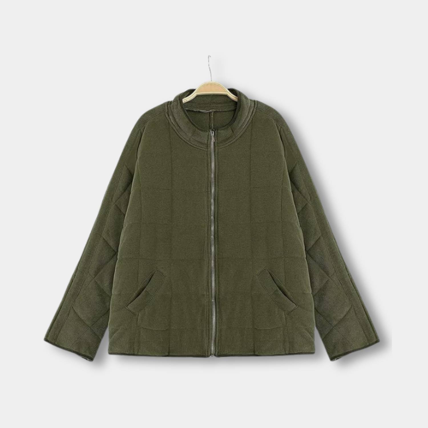 Cozy Oversized Quilted Jacket for Women with Zip-up Design | Chantal-Lanuvo