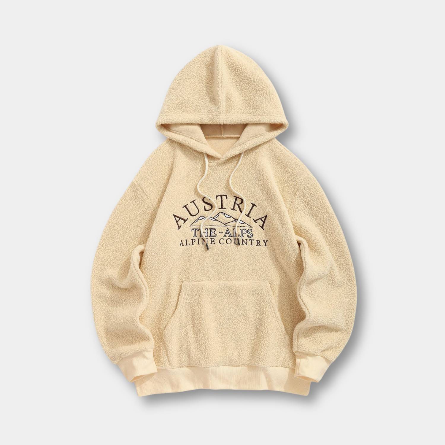 Cozy Vintage Austria Fleece Hoodie for Unisex with Retro Embroidery-Lanuvo