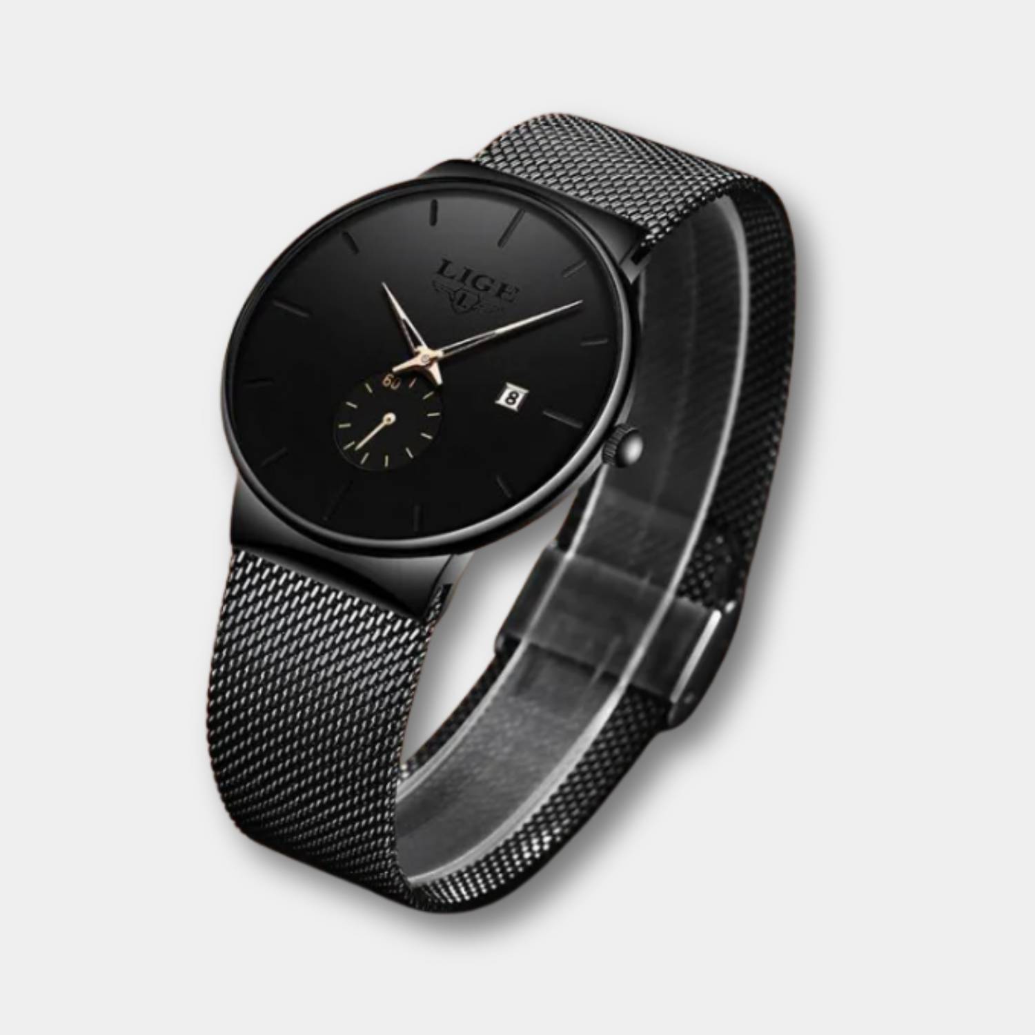 Luxury Waterproof Slim Quartz Watch with Metal Band for Men-Lanuvo
