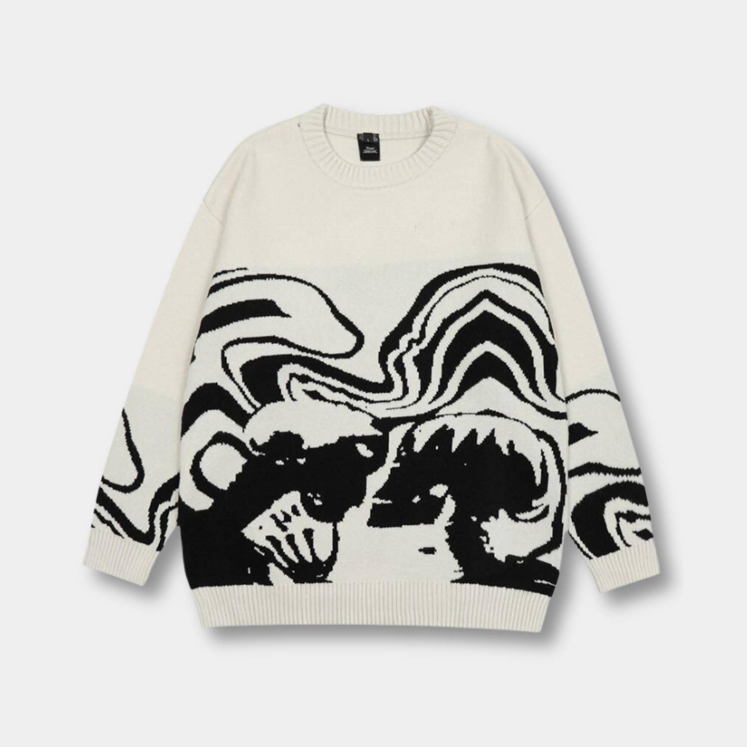Oversized Y2K Sweater for Women with Bold Graphic Design | Belle-Lanuvo