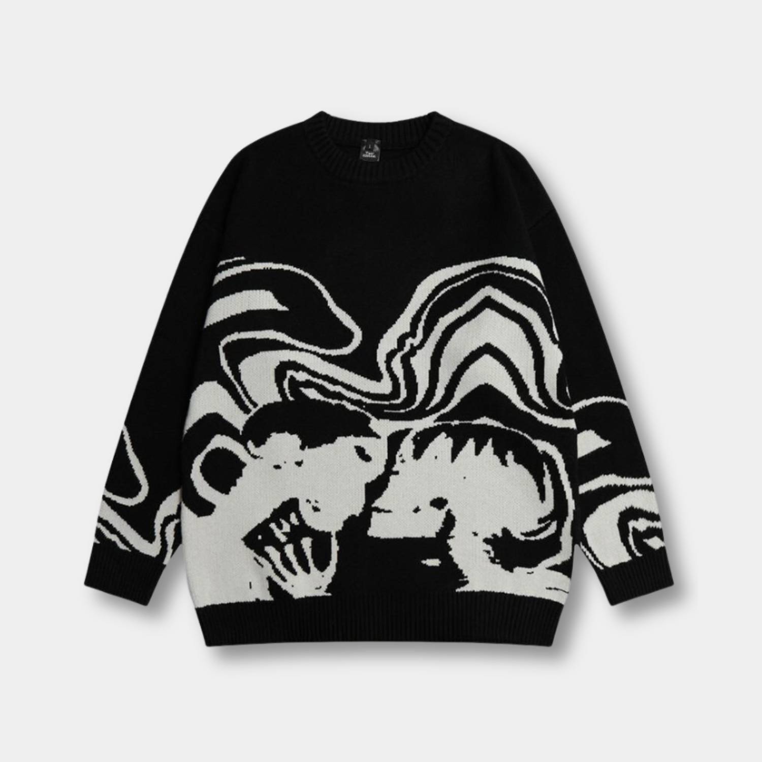Oversized Y2K Sweater for Women with Bold Graphic Design | Belle-Lanuvo