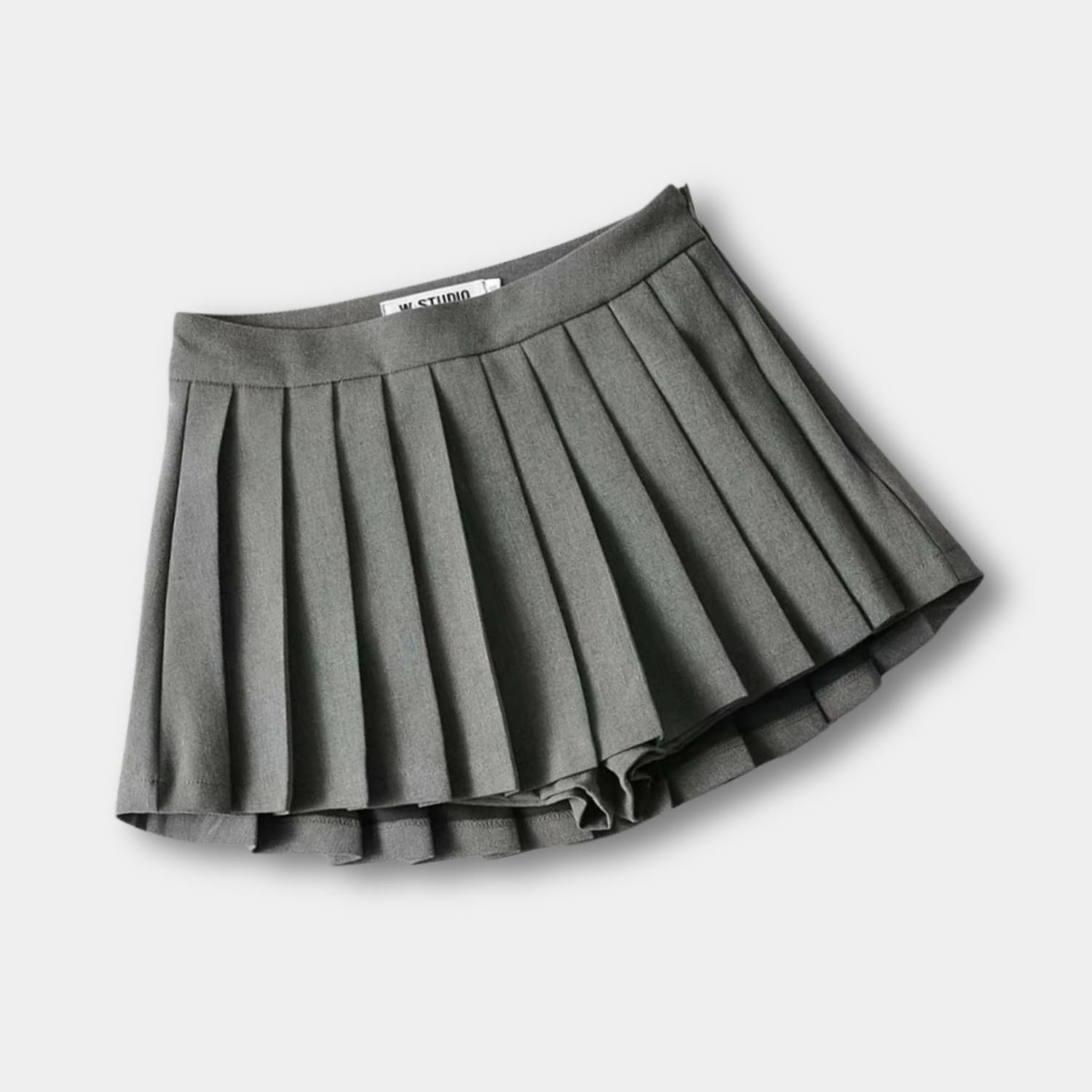 Retro Pleated High-Waisted Skirt for Women with Built-in Shorts | Christa-Lanuvo