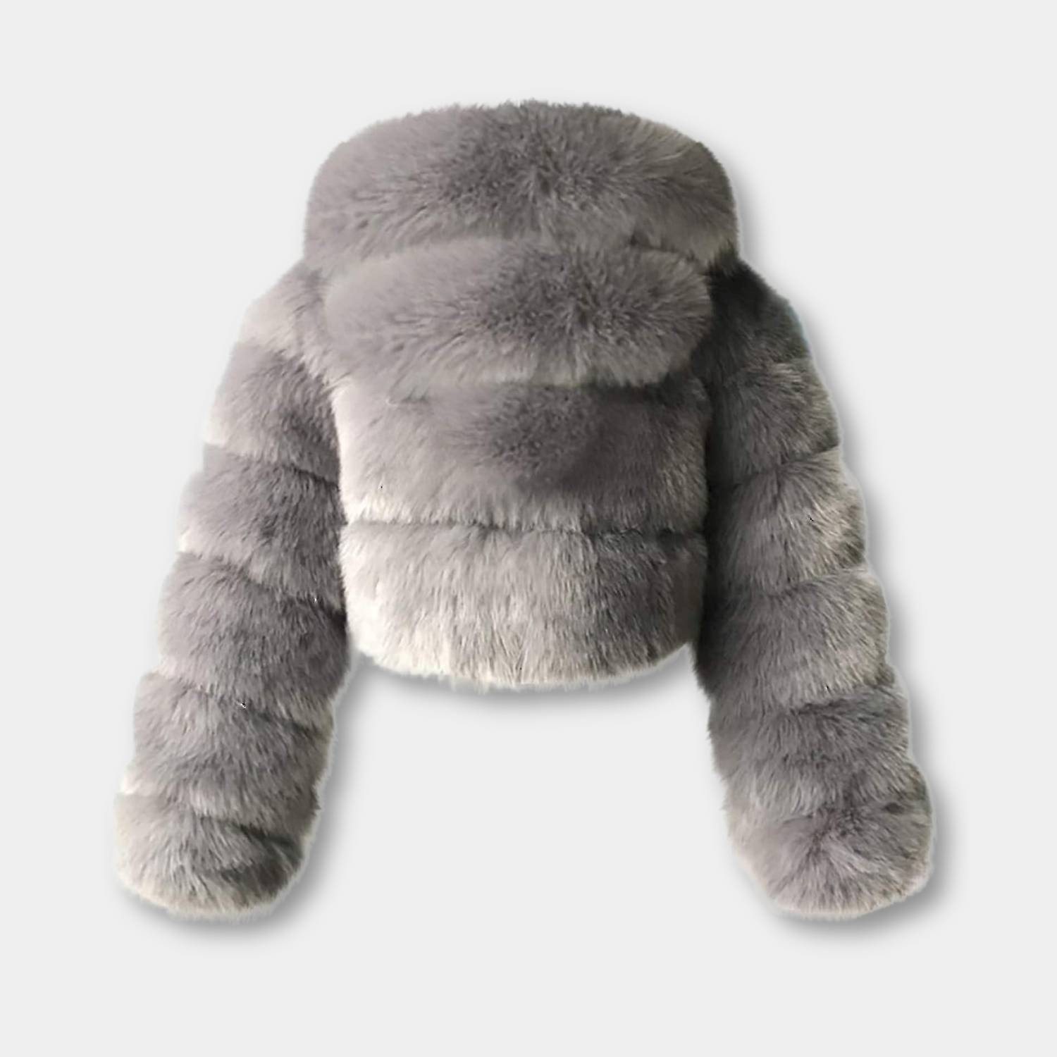 Soft Cropped Faux Fur Jacket for Women with Full Zip | Doreen-Lanuvo