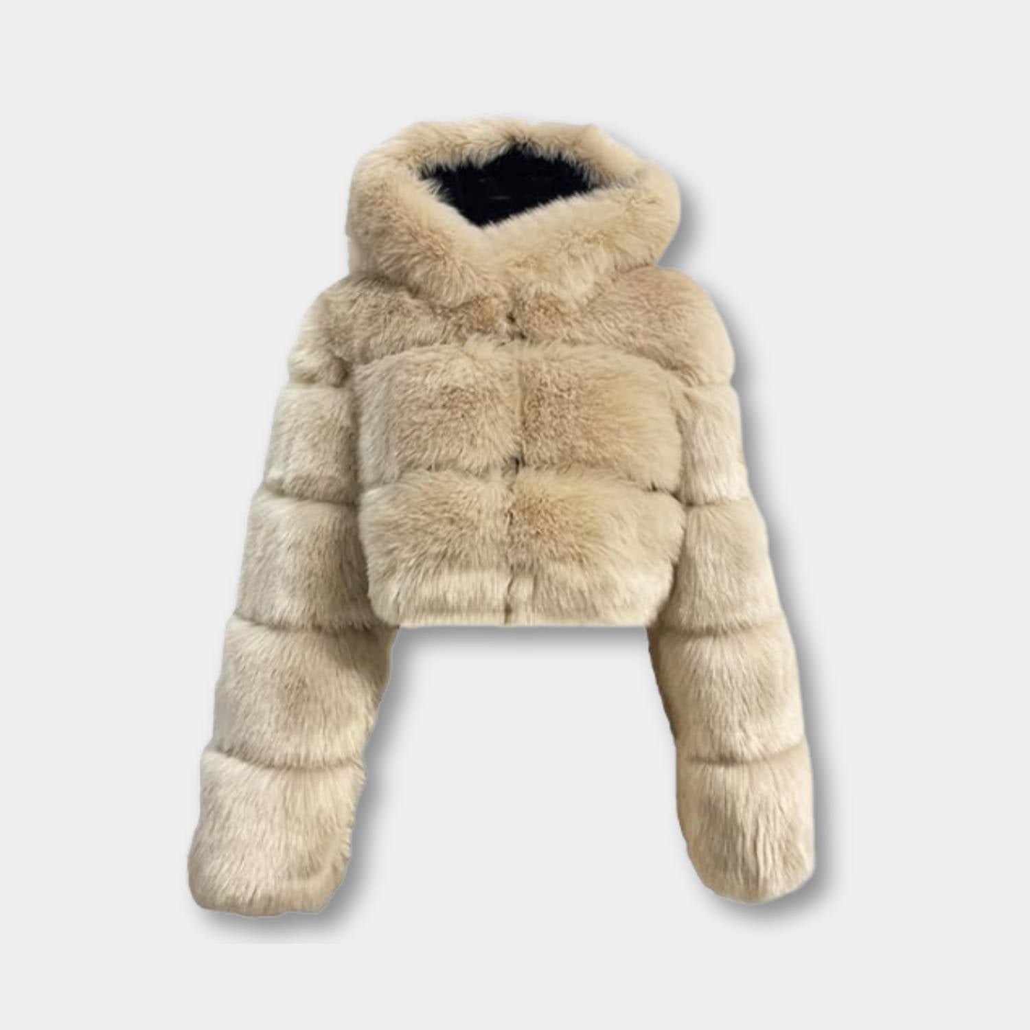 Soft Cropped Faux Fur Jacket for Women with Full Zip | Doreen-Lanuvo