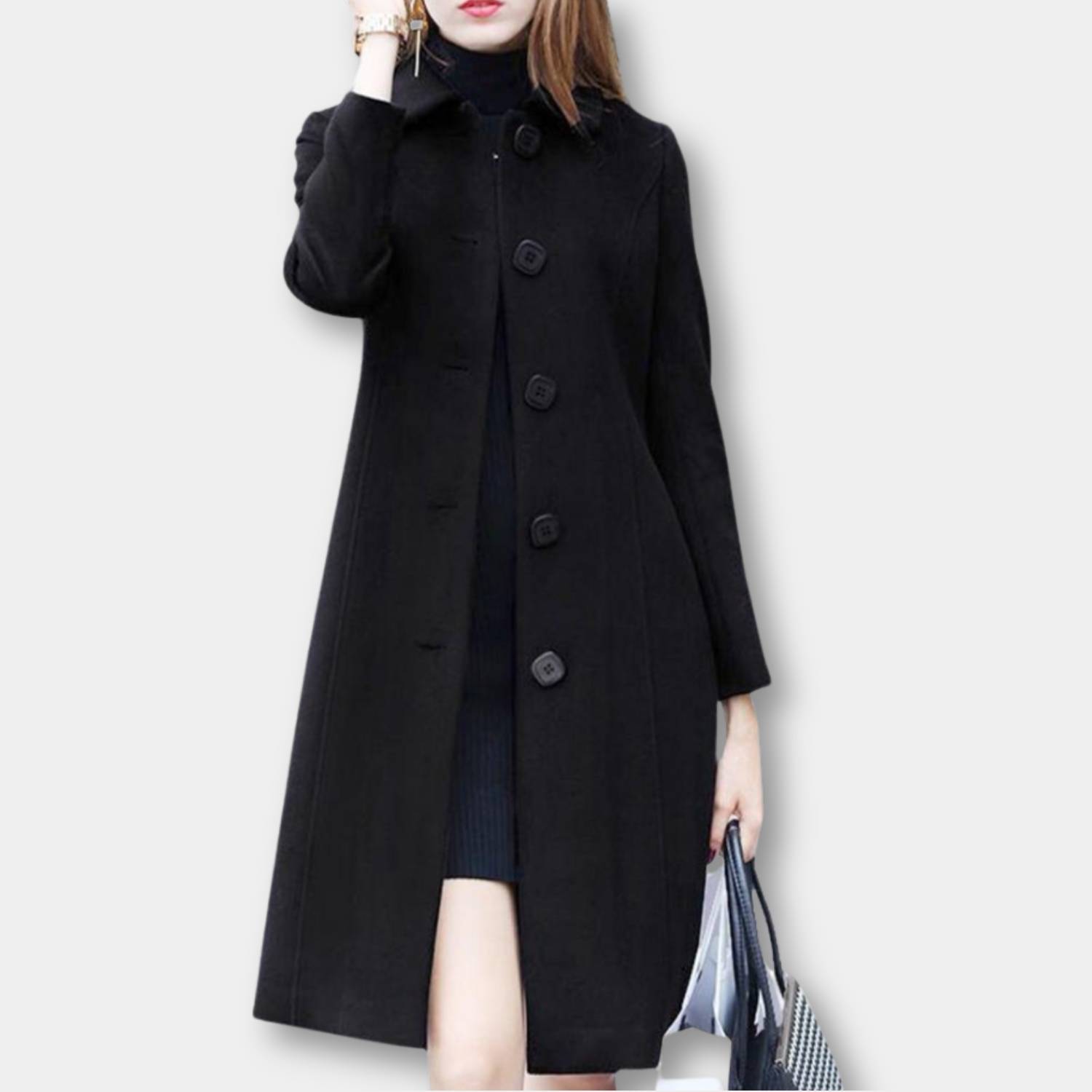 Stylish Long Winter Fashion Coat for Women with Button Closure | Cherise-Lanuvo