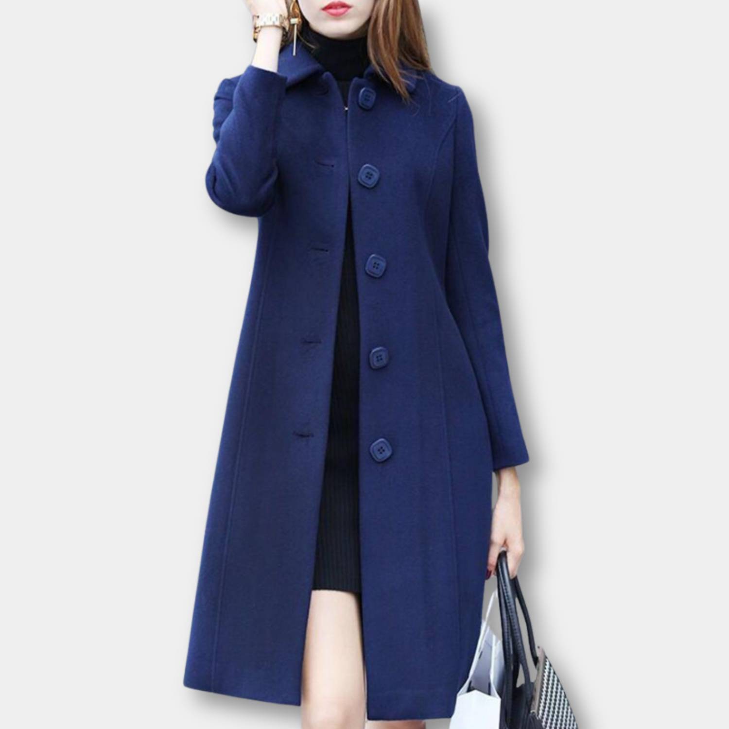 Stylish Long Winter Fashion Coat for Women with Button Closure | Cherise-Lanuvo