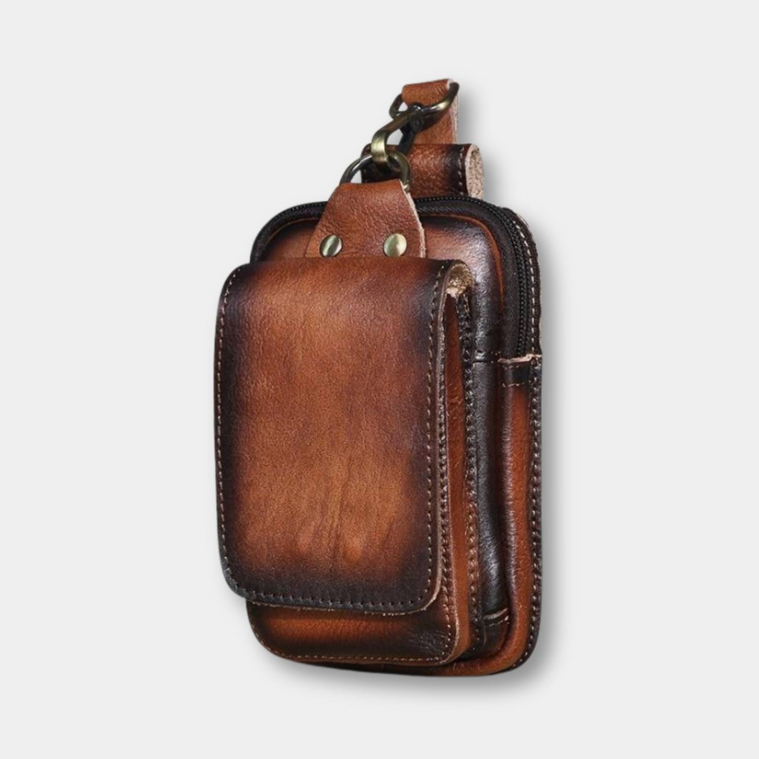 Vintage Leather Waist Bags for Men with Secure Phone Pocket | Ewoud-Lanuvo